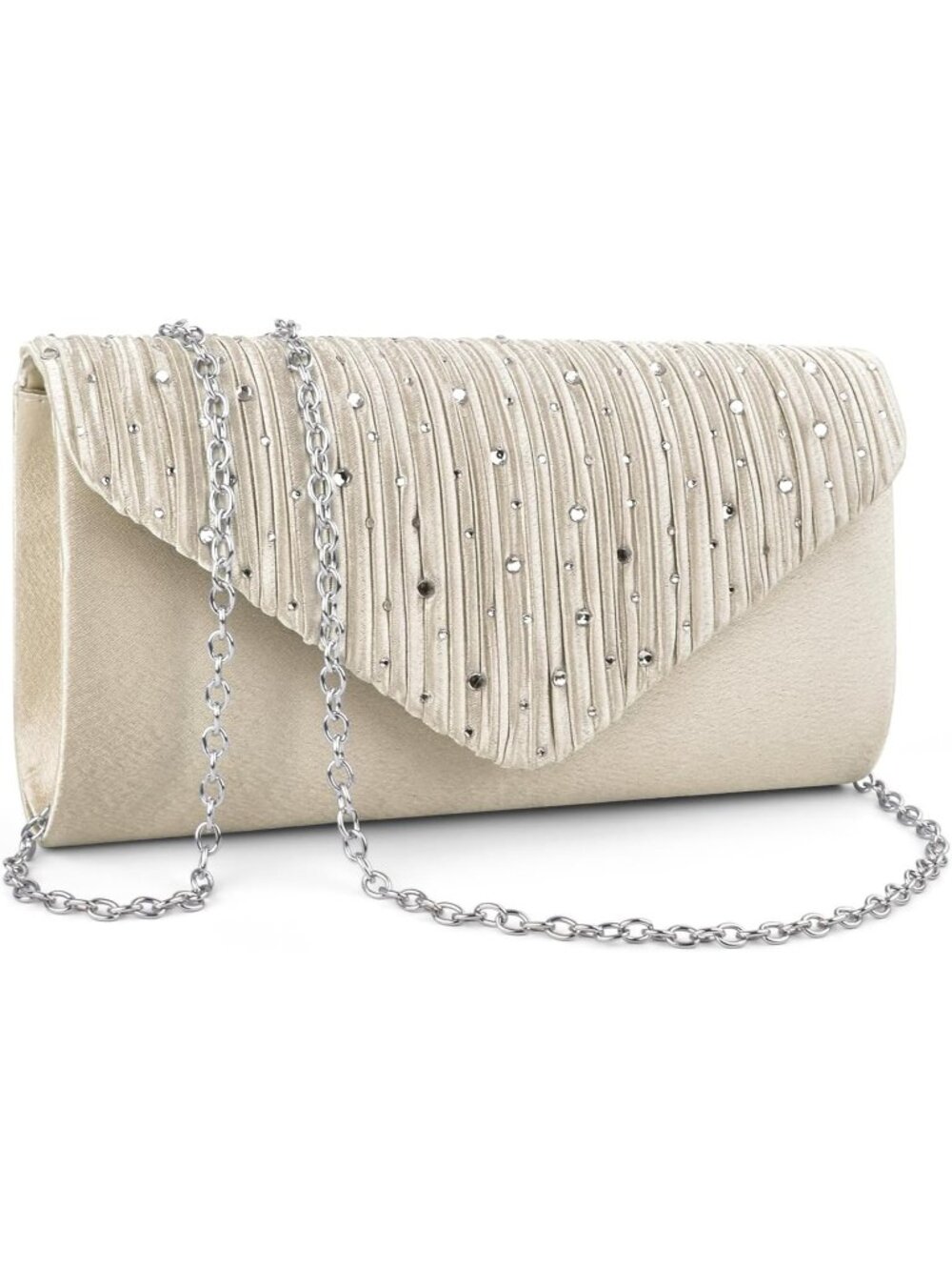 〽️Women's Apricot Evening Envelope Formal Clutch Purse Crossbody Shoulder Bags